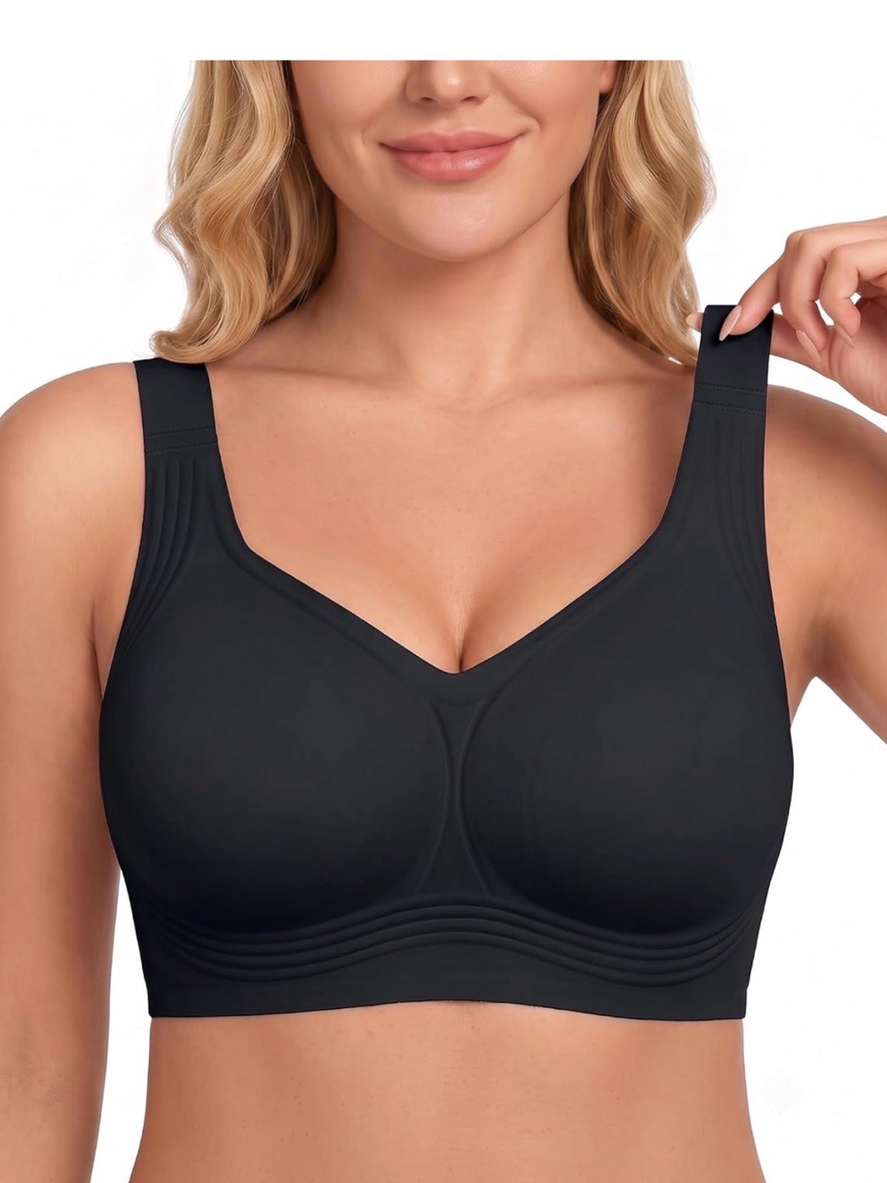 PoseFree Jelly Bras for Women, Wireless No Underwire, Full Coverage Support 3XL